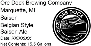 Ore Dock Brewing Company Saison, Belgain Style Saison