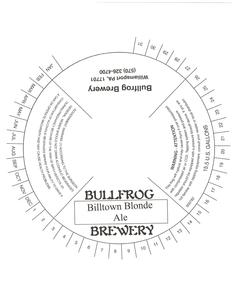 Bullfrog Brewery Billtown Blonde