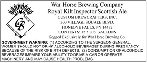 War Horse Brewing Company Royal Kilt Inspector