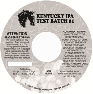 Kentucky Ipa Test Batch #1 