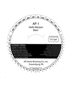 All Saints Brewing Co., Inc. Ap-1 Hefe Weizen February 2013