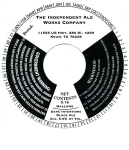 Independent Ale Works Dark Intentions Black Ale