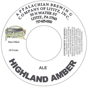 Appalachain Brewing Co Highland Amber February 2013