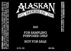 Alaskan Brewing Company Ale For Sampling February 2013