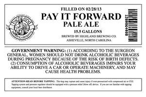 Highland Brewing Co Pay It Forward February 2013