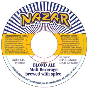 Bayhawk Ales Nazar Blond Ale February 2013