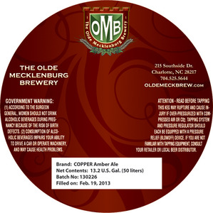 The Olde Mecklenburg Brewery, LLC 