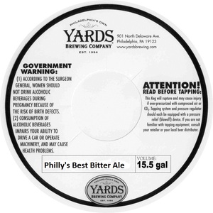 Yards Brewing Company Philly's Best Bitter Ale