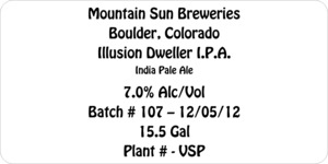 Mountain Sun Breweries Illusion Dweller IPA