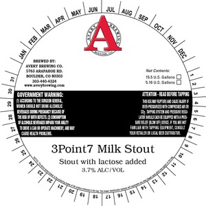 Avery Brewing Company 3point7 Milk Stout March 2013