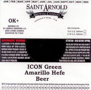 Saint Arnold Brewing Company Icon Green Amarillo Hefe March 2013