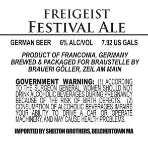 Freigeist Festival Ale March 2013
