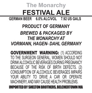 The Monarchy Festival Ale