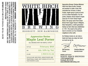 White Birch Brewing Maple Leaf Porter March 2013