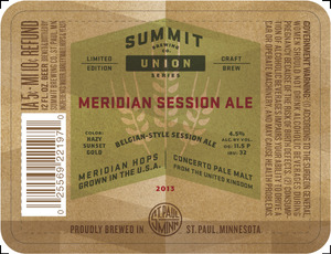 Summit Brewing Company Meridian Session March 2013