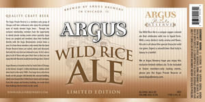 Argus Private Reserve Wild Rice Ale March 2013