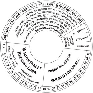 Empire Brewing Company Smoked Porter Ale March 2013