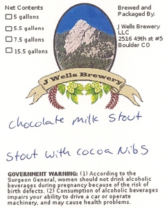 J Wells Brewery Chocolate Milk Stout