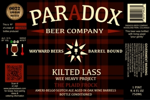 Paradox Beer Company Inc The Plaid Frock March 2013