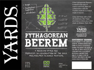 Yards Brewing Company Pythagorean Beerem March 2013