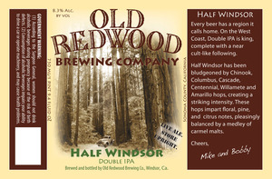 Old Redwood Brewing Company Half Windsor April 2013