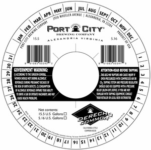 Port City Brewing Company Derecho Common