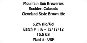 Mountain Sun Breweries Cleveland Style Brown