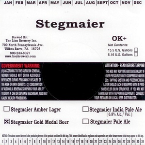 Stegmaier Gold Medal 