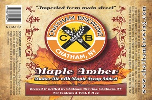 Chatham Brewing, LLC. Maple Amber April 2013