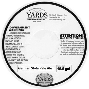 Yards Brewing Company German Style Pale Ale April 2013