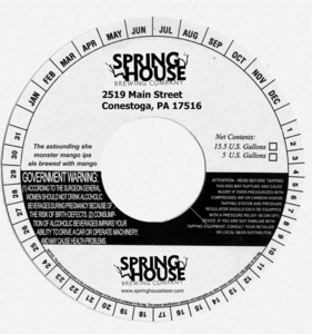 Spring House The Astounding She Monster Mango IPA April 2013