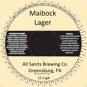 All Saints Brewing Co. Maibbock April 2013