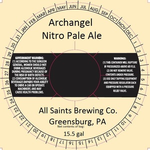 All Saints Brewing Co. Nitro Pale April 2013