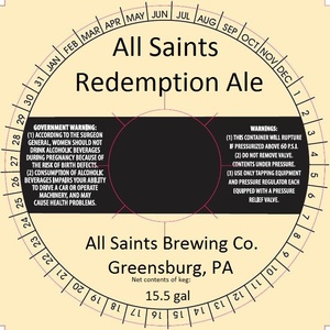 All Saints Brewing Co. Redemption