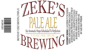 Zeke's Brewing Pale Ale April 2013