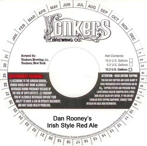 Yonkers Brewing Company Dan Rooney's Irish Style Red Ale