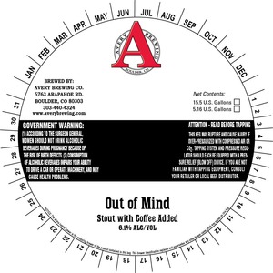 Avery Brewing Company Out Of Mind April 2013