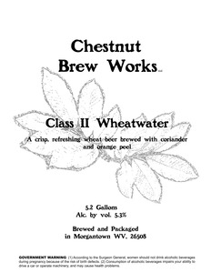 Chestnut Brew Works Class Ii Wheatwater