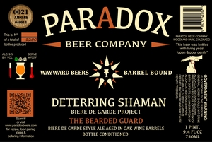 Paradox Beer Company Inc The Bearded Guard April 2013