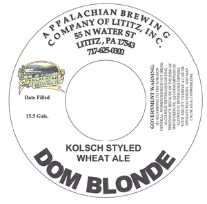 Appalachian Brewing Co Dom Blonde April 2013