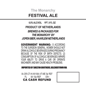 The Monarchy Festival Ale April 2013