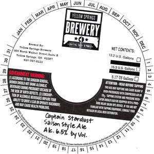 Yellow Springs Brewery Captain Stardust April 2013