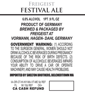 Freigeist Festival Ale April 2013