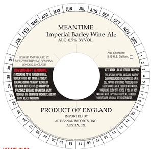 Meantime Imperial Barley Wine April 2013