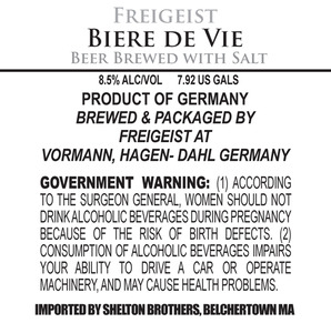 Freigeist Biere De Vie April 2013