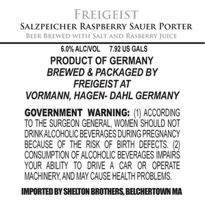 Freigeist Salzspeicher Raspberry Sauer Porter May 2013