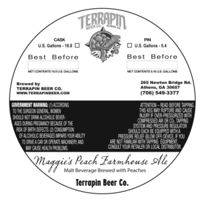 Terrapin Maggie's Peach Farmhouse Ale April 2013