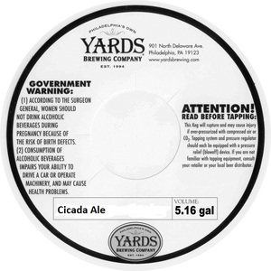 Yards Brewing Company Cicada Ale April 2013