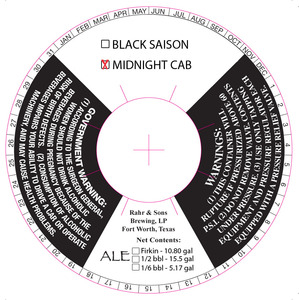 Rahr & Sons Brewing LP Midnight Cab