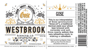 Westbrook Brewing Company Sour Salty Delicious Gose April 2013